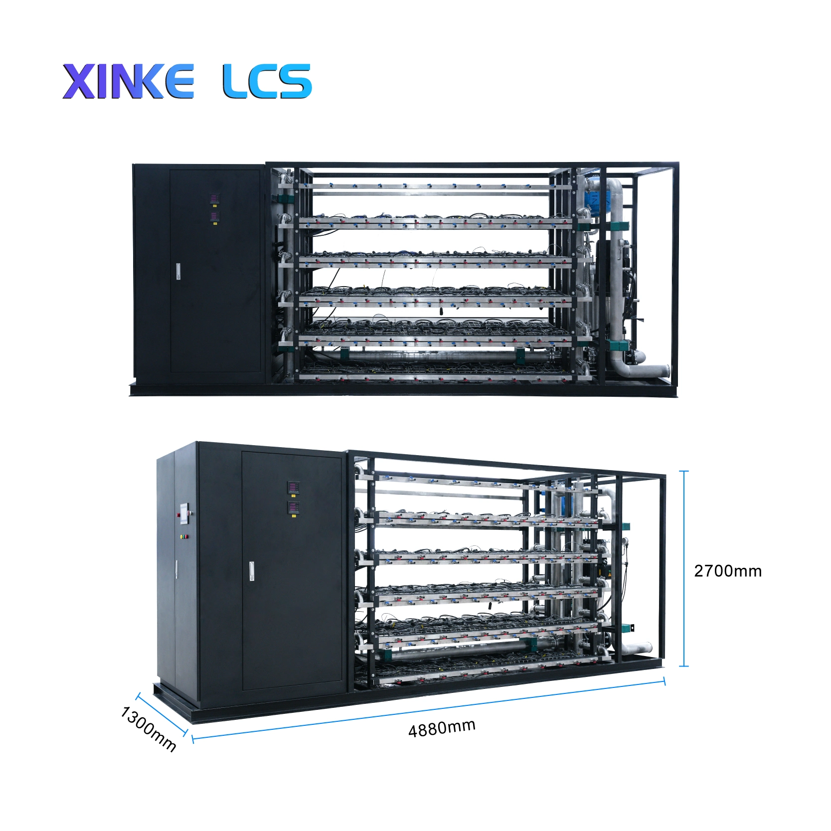 Antminer 水冷服务器 110机位机架散热解决方案